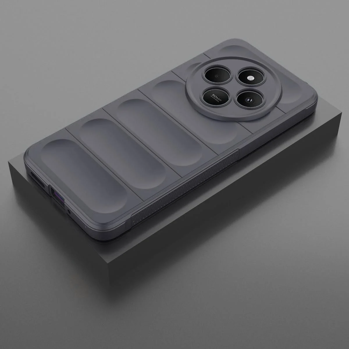 DL3 Mobilak Silicone Case for Xiaomi Redmi 14C 4G/Poco C75 Heavy Duty Protective [Slim Fit] Shockproof Soft Protective Design Shock-Absorption TPU Cover With Camera Protection - Dark Gray