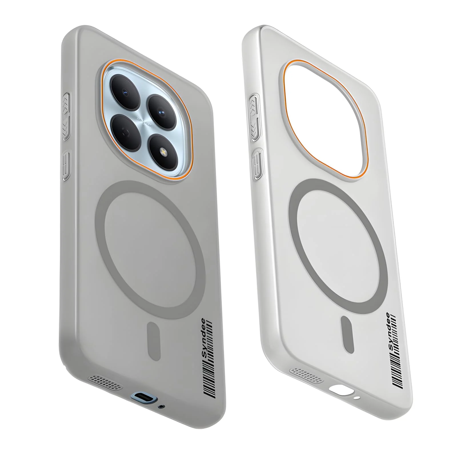 DL3 Mobilak Translucent Matte Case for Xiaomi Redmi Note 15 5G / 4G / Poco M8 5G, Compatible with MagSafe accessories, Shock-absorbing protection, Integrated ring holder - Gray