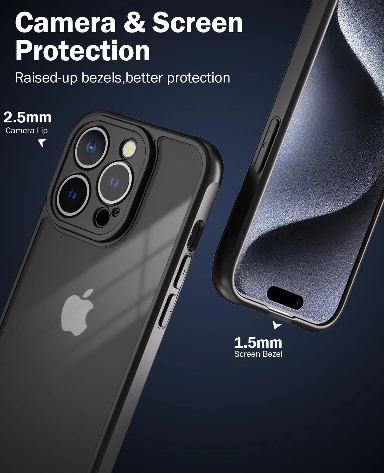 DL3 Mobilak TPU Protective Case for iPhone 14 6.1-Inch, Shock-absorbing protection, Scratch-resistant surface, Raised edges around the screen and camera - A.Black