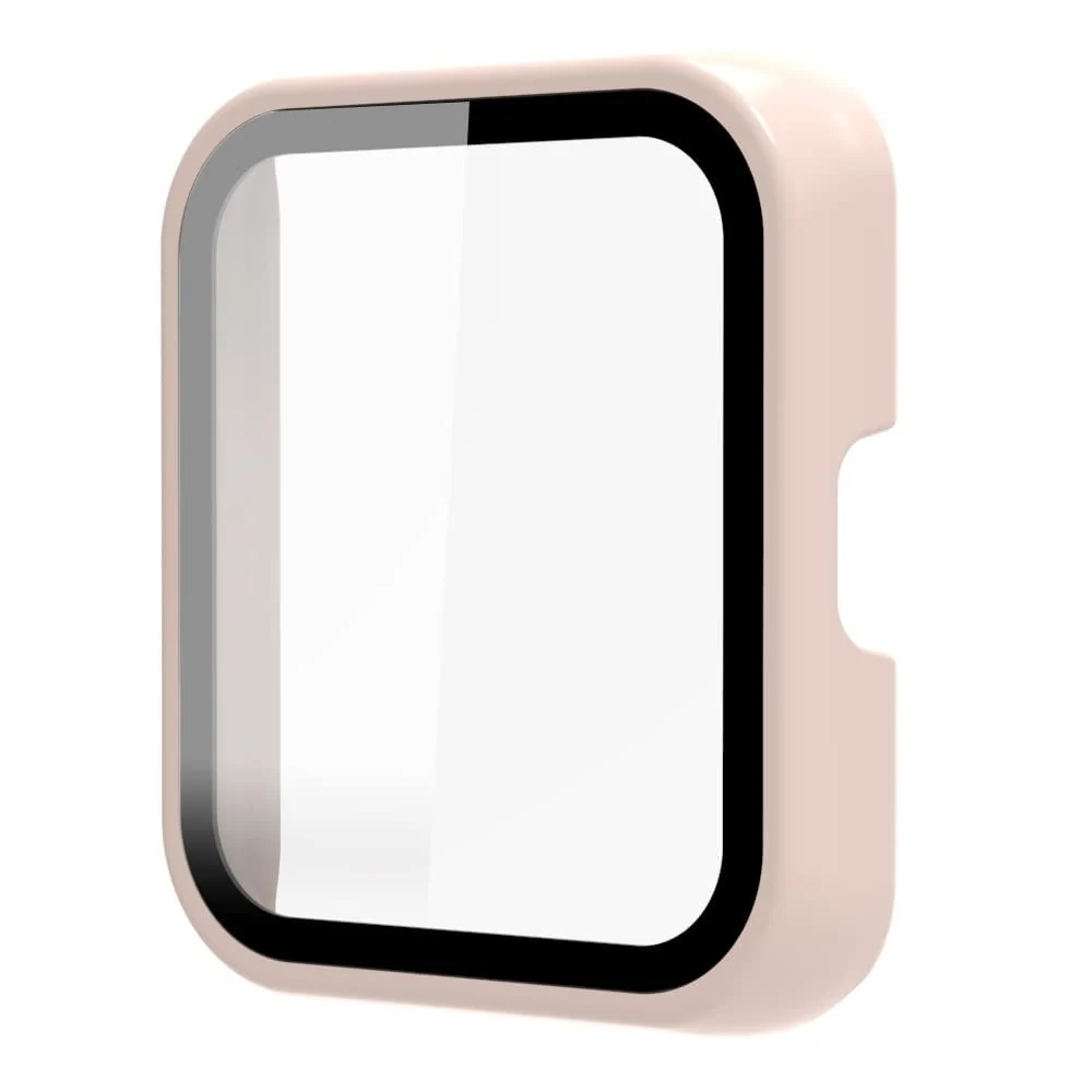 DL3 Mobilak Protective Case Compatible with Xiaomi Mi Redmi Watch 2 Lite, 9H Hardness PC Case Bumper Full Slim Protective Cover with Tempered Glass For Redmi Watch2 Lite - Pink