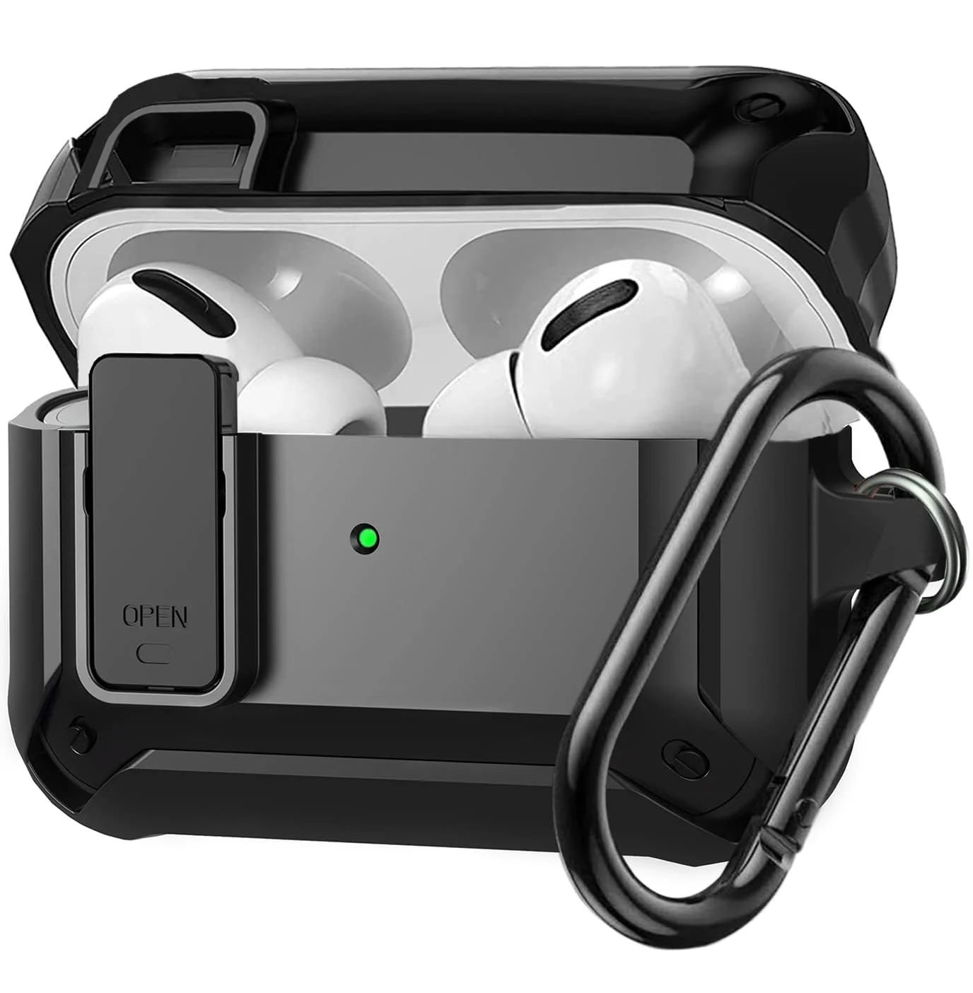 DL3 Mobilak Case Compatible with AirPods Pro Cover with Lock, Compatible with AirPods Pro 2nd Generation/1st Generation Case (2023/2022/2019) - Black