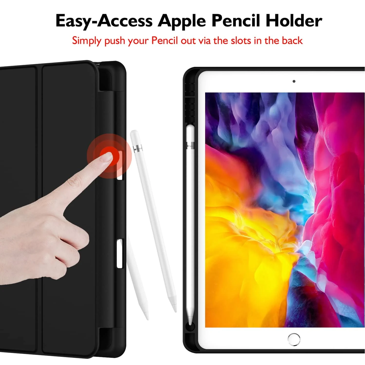 DL3 Mobilak Smart Case for Nokia T20 Tablet with Pencil Holder, Soft TPU Smart Stand Back Cover Auto Wake/Sleep Feature - Black