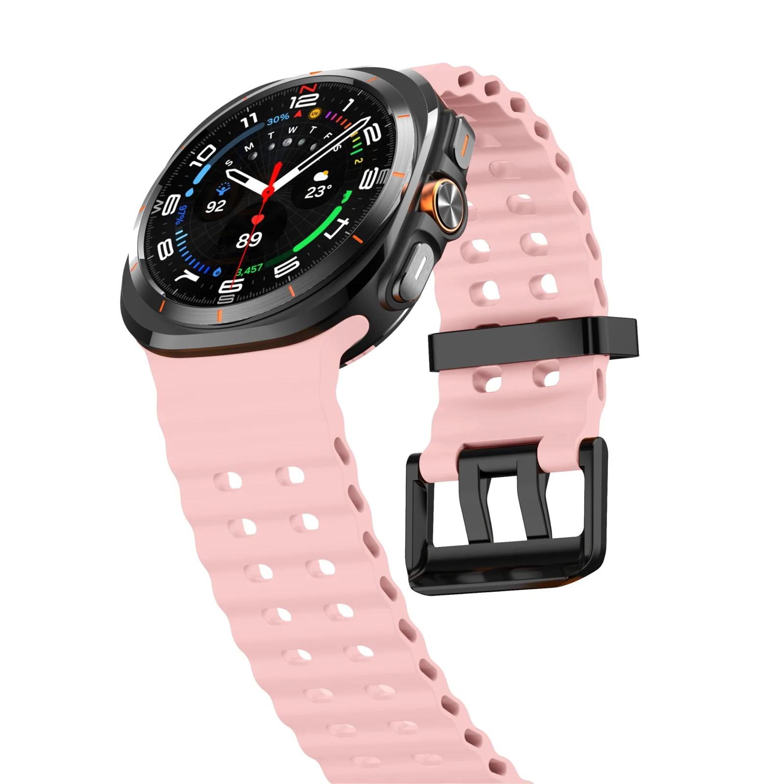 DL3 Mobilak Sport Band Compatible with Samsung Galaxy Watch Ultra Band 47mm Women Men, Breathable Soft Silicone Waterproof Watch Strap Accessories for Samsung Watch 7 Ultra Bands - Pink