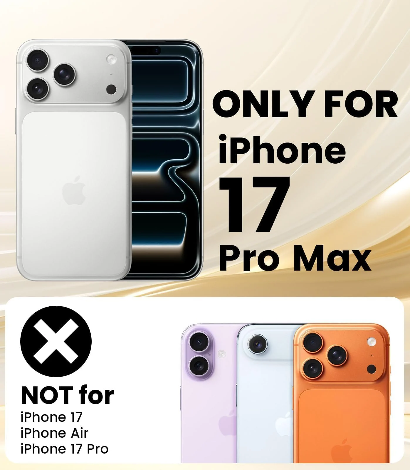 DL3 MOBILAK Clear Three-Layer Protective Phone Case for Apple iPhone 17 Pro Max 6.9 Inch - Black