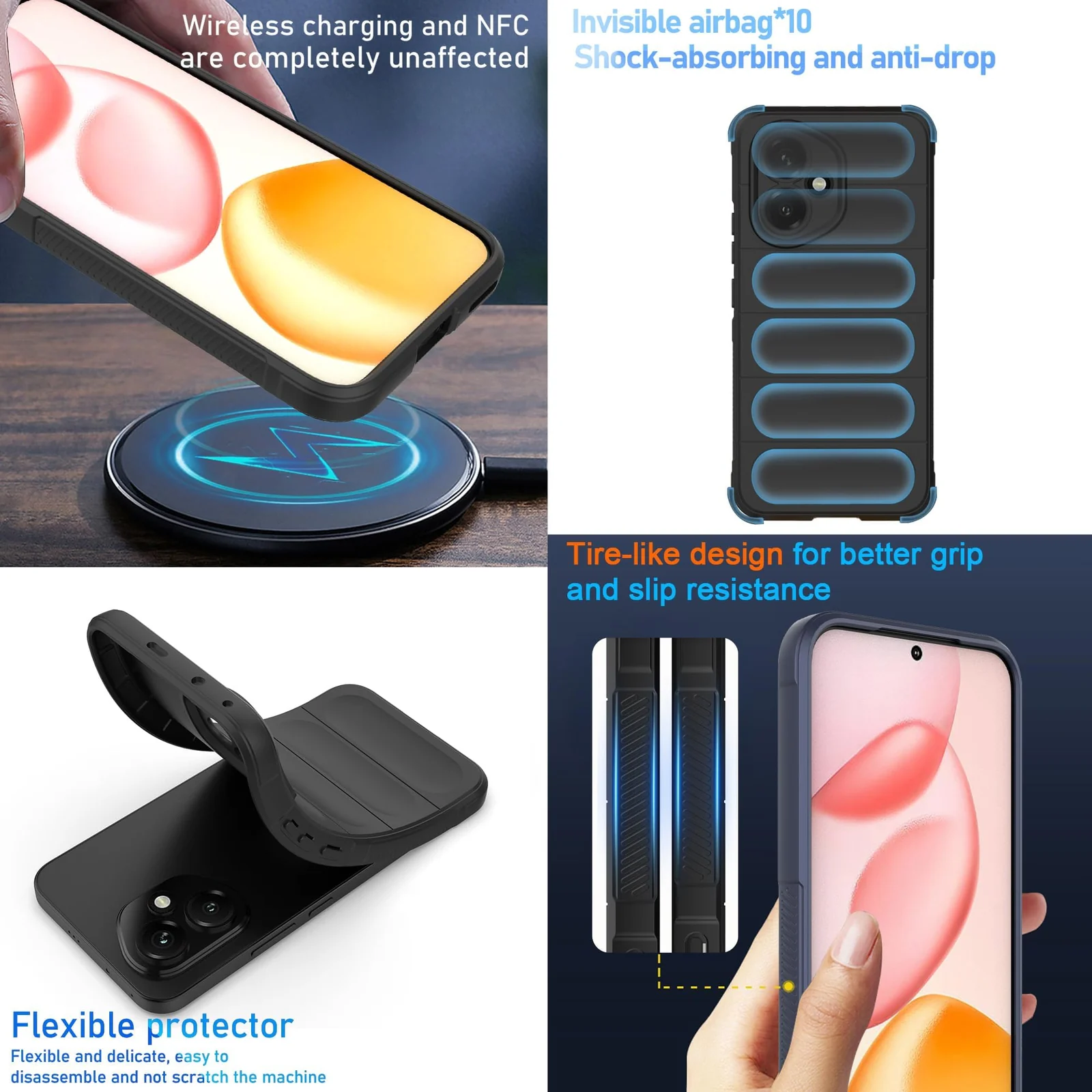 DL3 Mobilak Soft Silicone Protective Case for Honor 400 5G with Camera Protection and Shockproof Design - Dark Gray