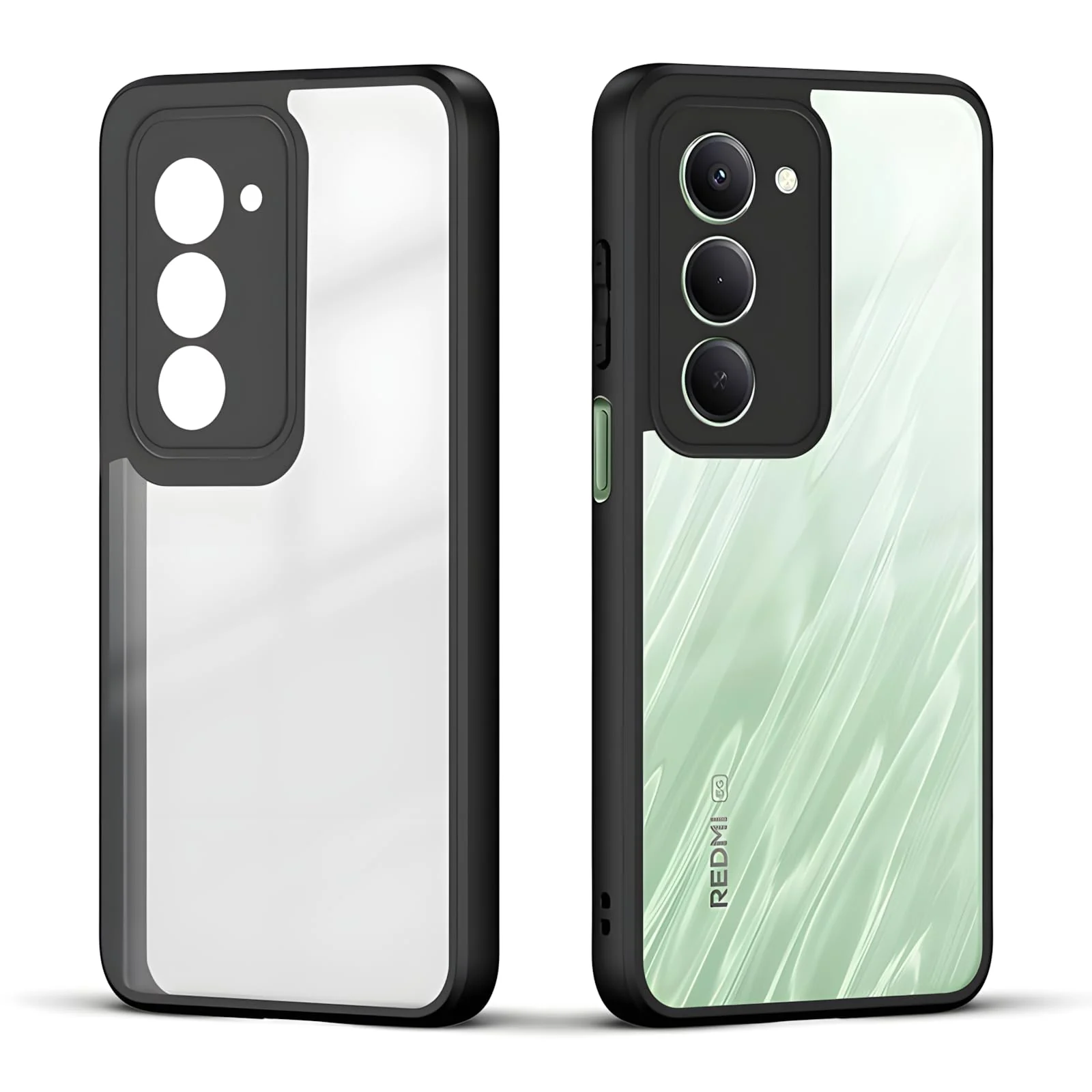 DL3 Mobilak Clear PC and TPU Protective Case for Xiaomi Redmi 15 4G / 5G, Military-Grade Shockproof Anti-Yellowing, Slim Protective Phone with Camera Protection and Military-Grade Protection - Black