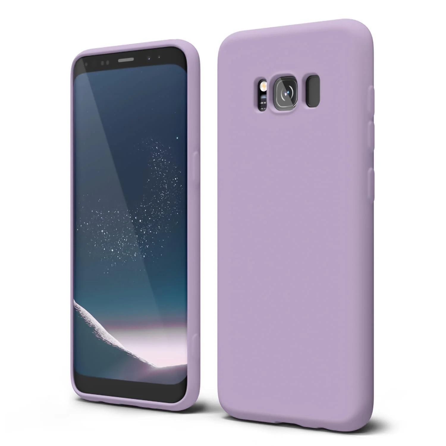 DL3 Mobilak Liquid Silicone Protective Case with Soft Microfiber Lining with Full Camera Protection for Samsung Galaxy S8+ Plus - Lavender