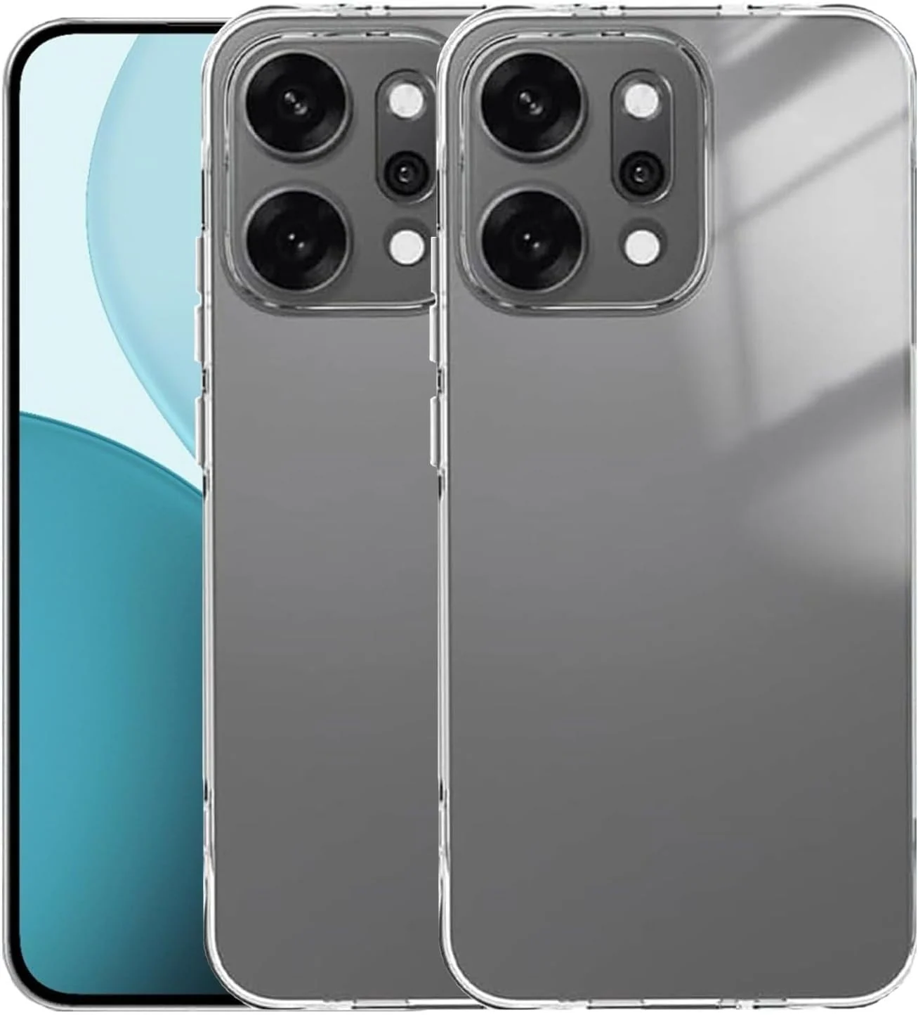DL3 Mobilak Case Compatible with OPPO Reno 14 5G Case Crystal Soft TPU Gel Case Flexible Silicone Anti-Scratch TPU Cover - Clear