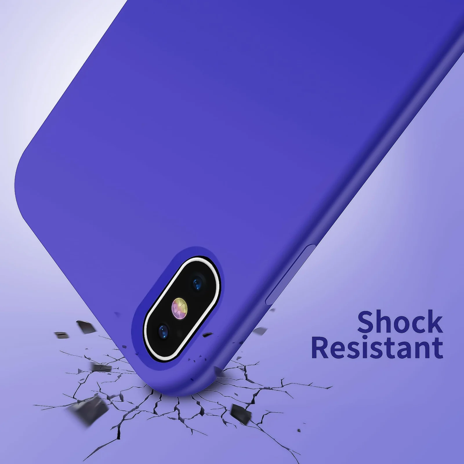 DL3 Mobilak Liquid Silicone Protective Case for iPhone XS Max with Camera Protection and Microfiber Lining - Pepsi