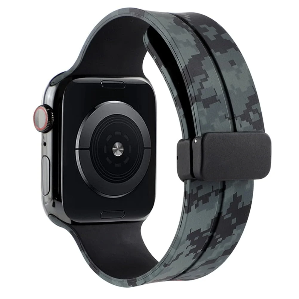 DL3 Mobilak Magnetic Bands for Apple Watch Ultra/Ultra 2 Band 49mm 45mm 44mm 42mm 41mm 40mm 38mm, Soft Sport Silicone Strap for iwatch Series 9/8/7/6/5/4 (Digital, 42mm/44mm/45mm/49mm) - Digital Blue