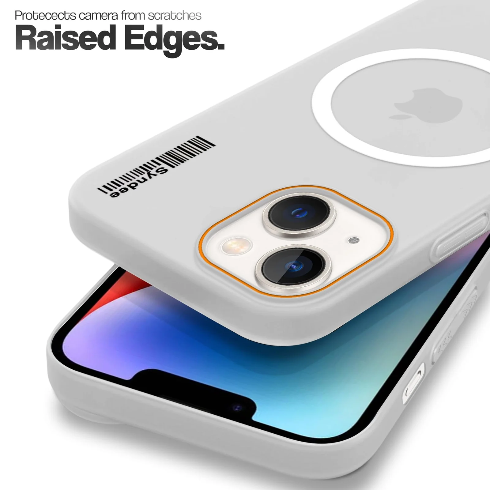 DL3 Mobilak Translucent Matte Case for iPhone 15 6.1 Inch, Compatible with MagSafe accessories, Shock-absorbing protection, Integrated ring holder - Clear