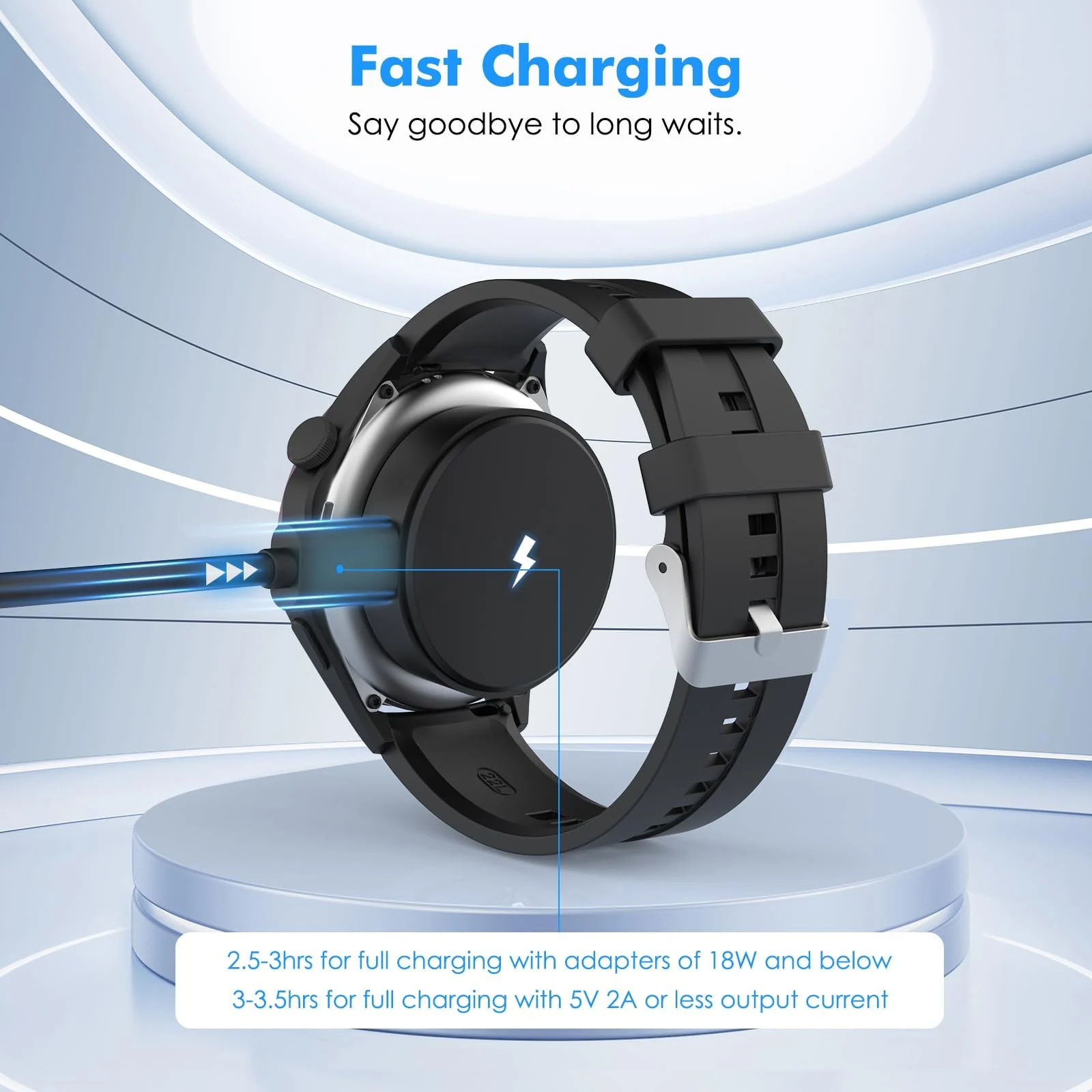 DL3 Mobilak Magnetic Charger Compatible with Huawei Watch GT5/GT4/GT3/GT3 Pro/GT3 SE/GT2 Pro/Watch 4/4 Pro/Watch3/3 Pro/GT Runner, Portable Charger Dock with a Separate 100 cm Charging Cable Cord - Black