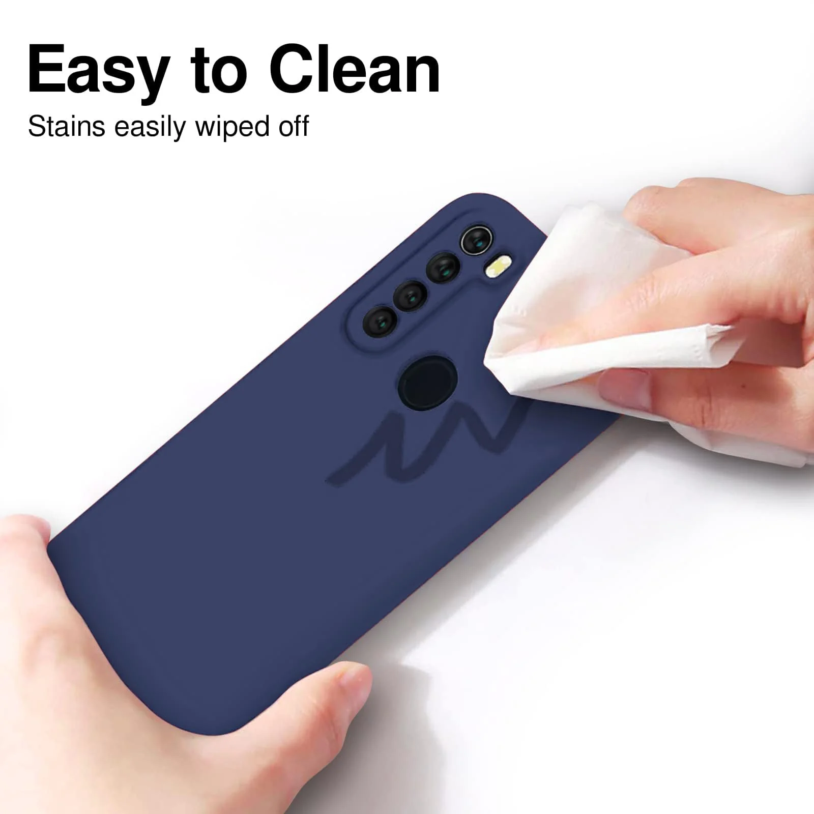 DL3 Mobilak Silicone Protective Case for Xiaomi Redmi Note 8, Shock-absorbing protection, Scratch-resistant surface, Soft microfiber lining - Blue 2