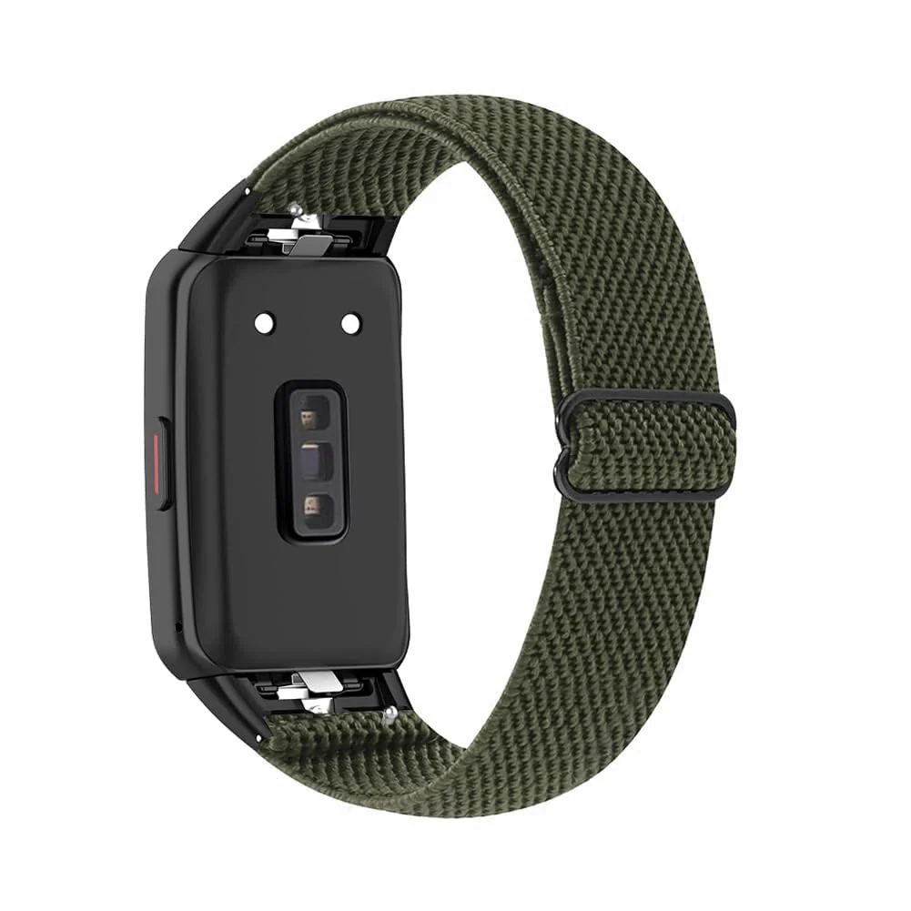 Dl3 Mobilak Elastic Straps Compatible with Honor Band 6/Huawei Band 6 Pro/Huawei Band 6 Men Women, Adjustable Stretchy Bracelets Sport Nylon Replacement Bracelet (Black)