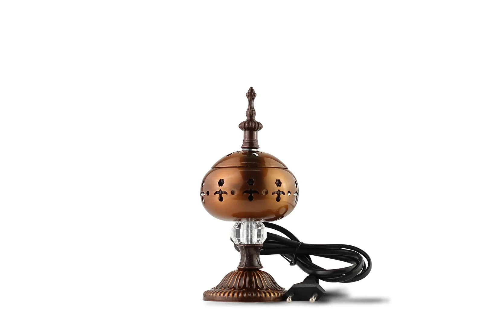 Mobigon Arabian Electric Incense Burners metal Vintage Arabic Burner, Middle Eastern Incense Holder- Electric Incense Burner Bakhoor Suitable For Arabian Oud, Home, Hotel Decor - K. Dark Brown