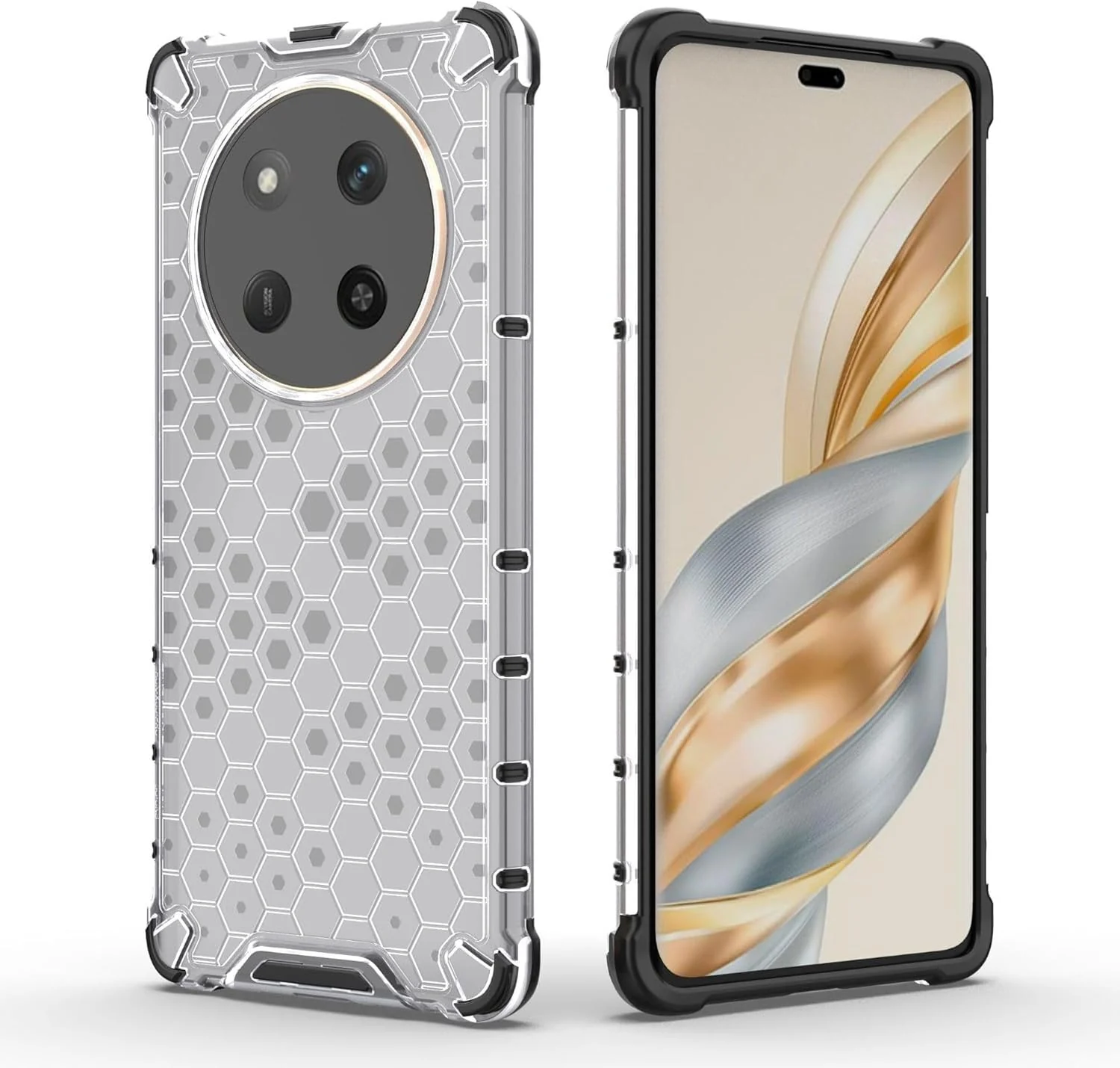 DL3 Mobilak Honeycomb Protective Case for Honor X9C, Shock-absorbing protection, Transparent design, Slim, lightweight profile - Clear