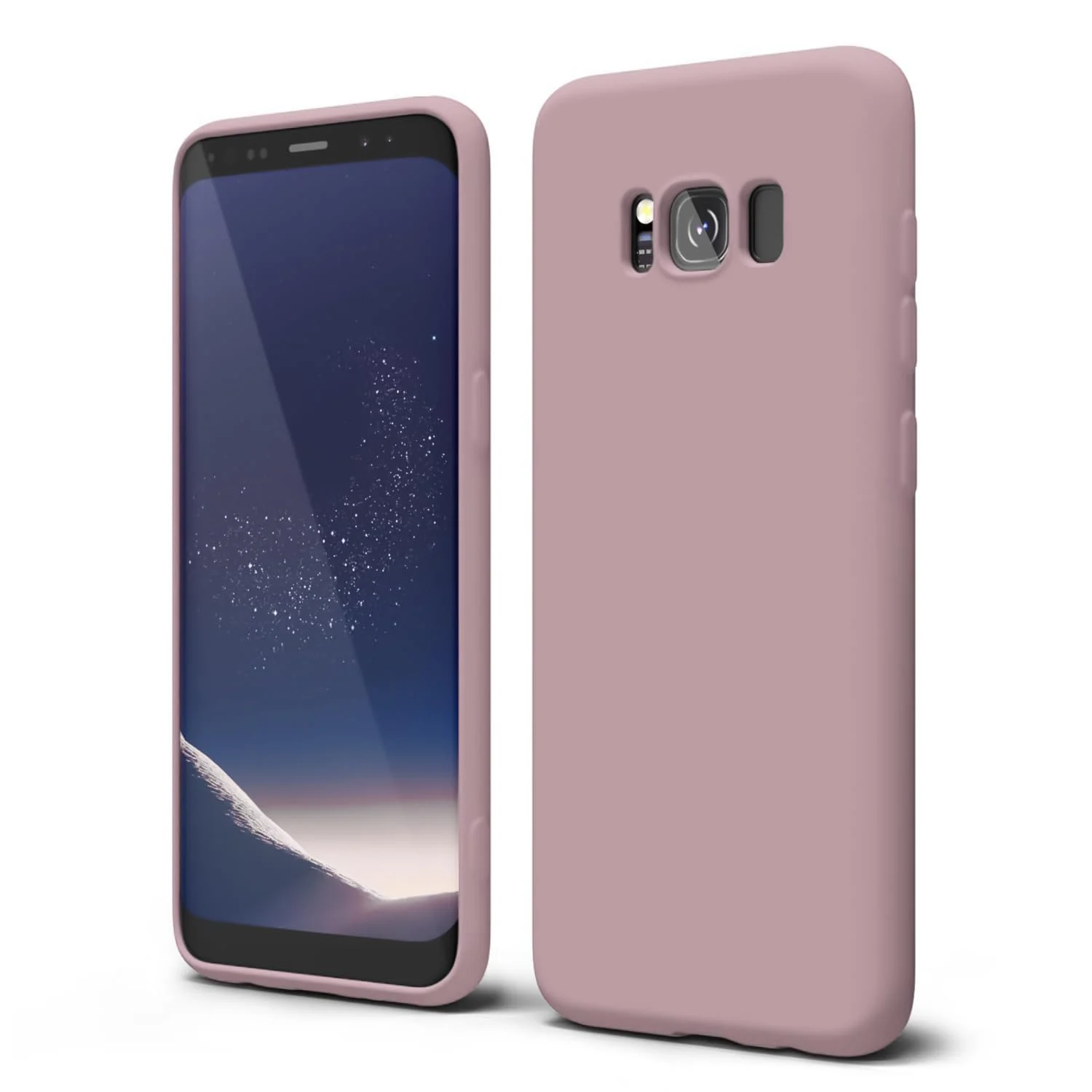 DL3 Mobilak Liquid Silicone Protective Case with Soft Microfiber Lining with Full Camera Protection for Samsung Galaxy S8+ Plus - Cashmere