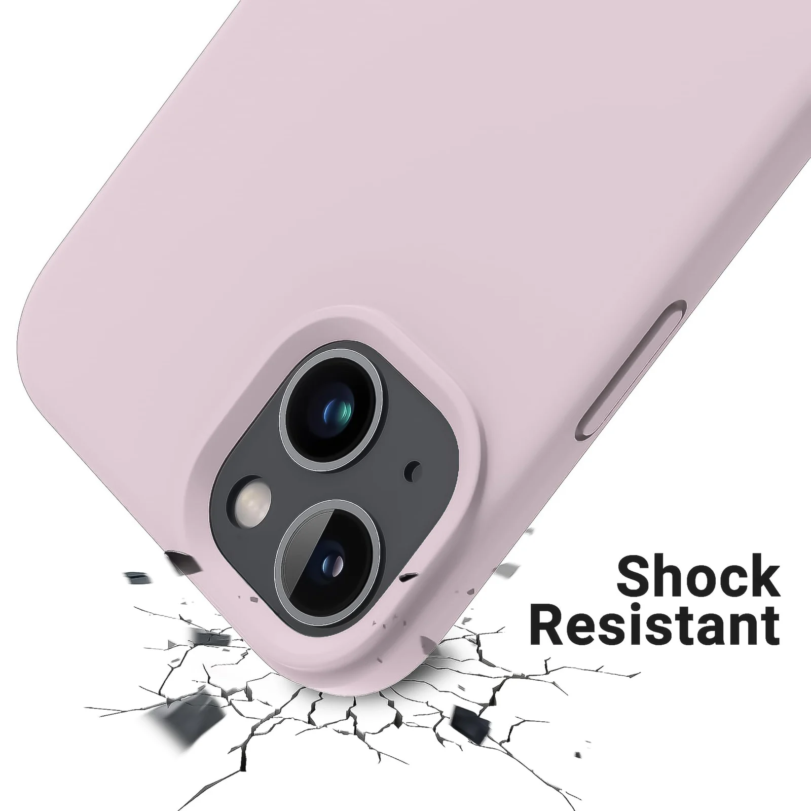 "DL3 Mobilak Compatible with iPhone 15 Plus/iPhone 14 Plus Case 6.7"", Slim Liquid Silicone 3 Layers Soft Gel Rubber Cover Protective Phone Case with Anti-Scratch Microfiber Lining - A. Pink Sand"