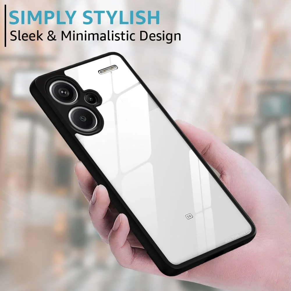 DL3 Mobilak Clear TPU Case for Xiaomi Redmi Note 13 Pro + Plus 5G, Camera protection, Shock-absorbing protection, Scratch-resistant surface - Black