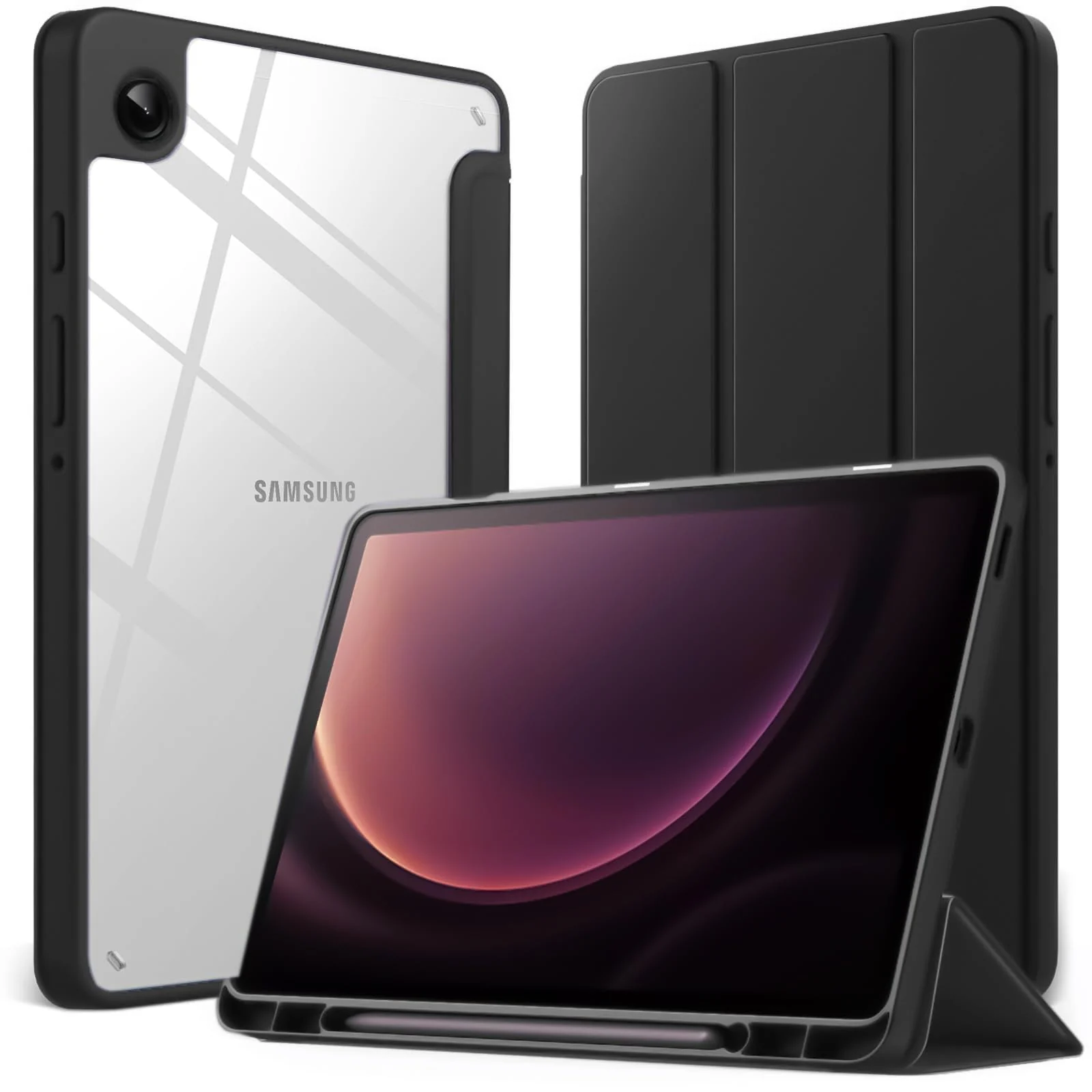 DL3 Mobilak Samsung Galaxy Tab A9+/ A9 Plus Case 11 inch 2023 (SM-X210/X216/X218) with Pen Holder, Soft TPU Back Trifold Stand Protective Smart Cover Flip, Auto Wake&Sleep