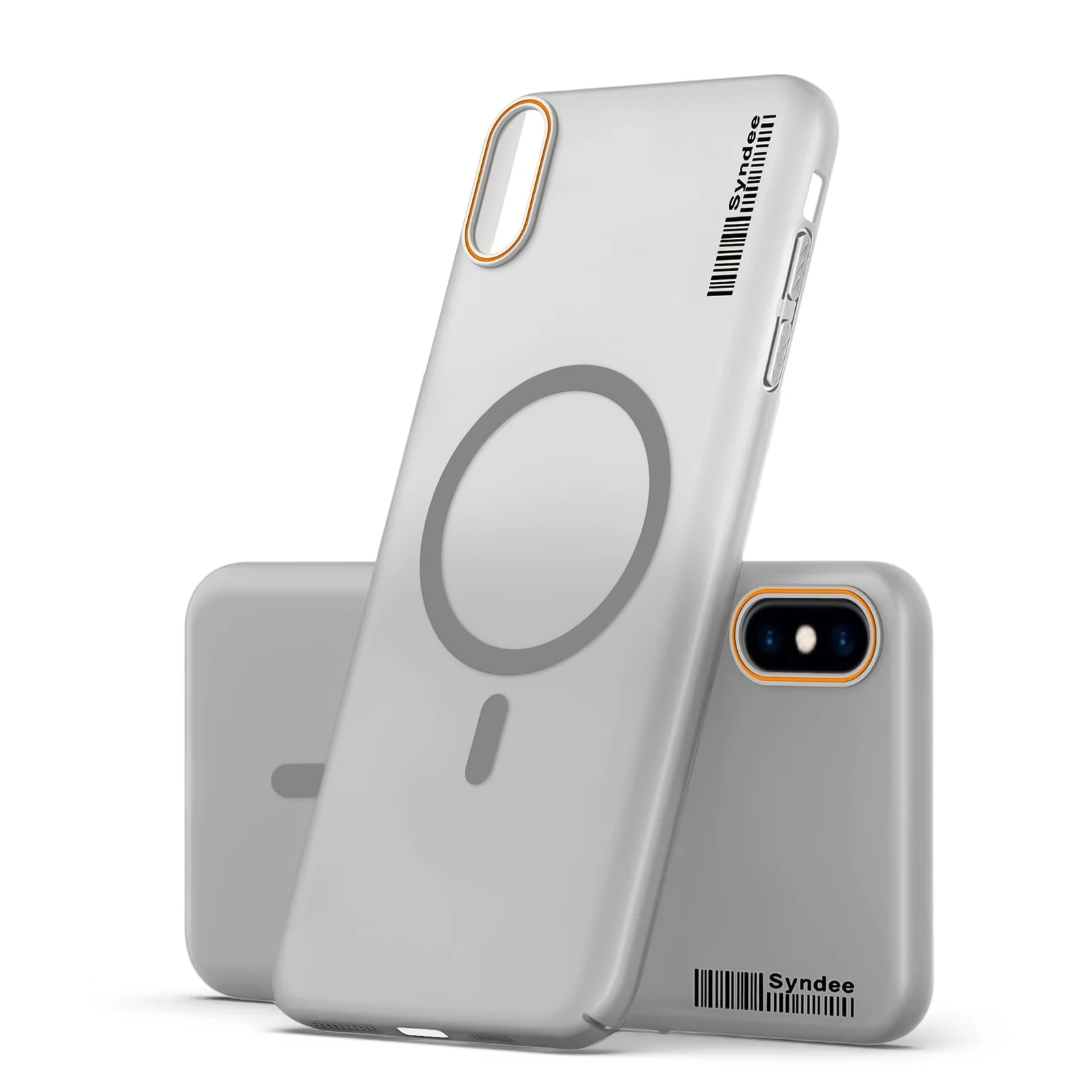 DL3 Mobilak Matte MagSafe-Compatible Magnetic Case for iPhone X / iPhone XS with Camera Protection and Ring Holder - Gray
