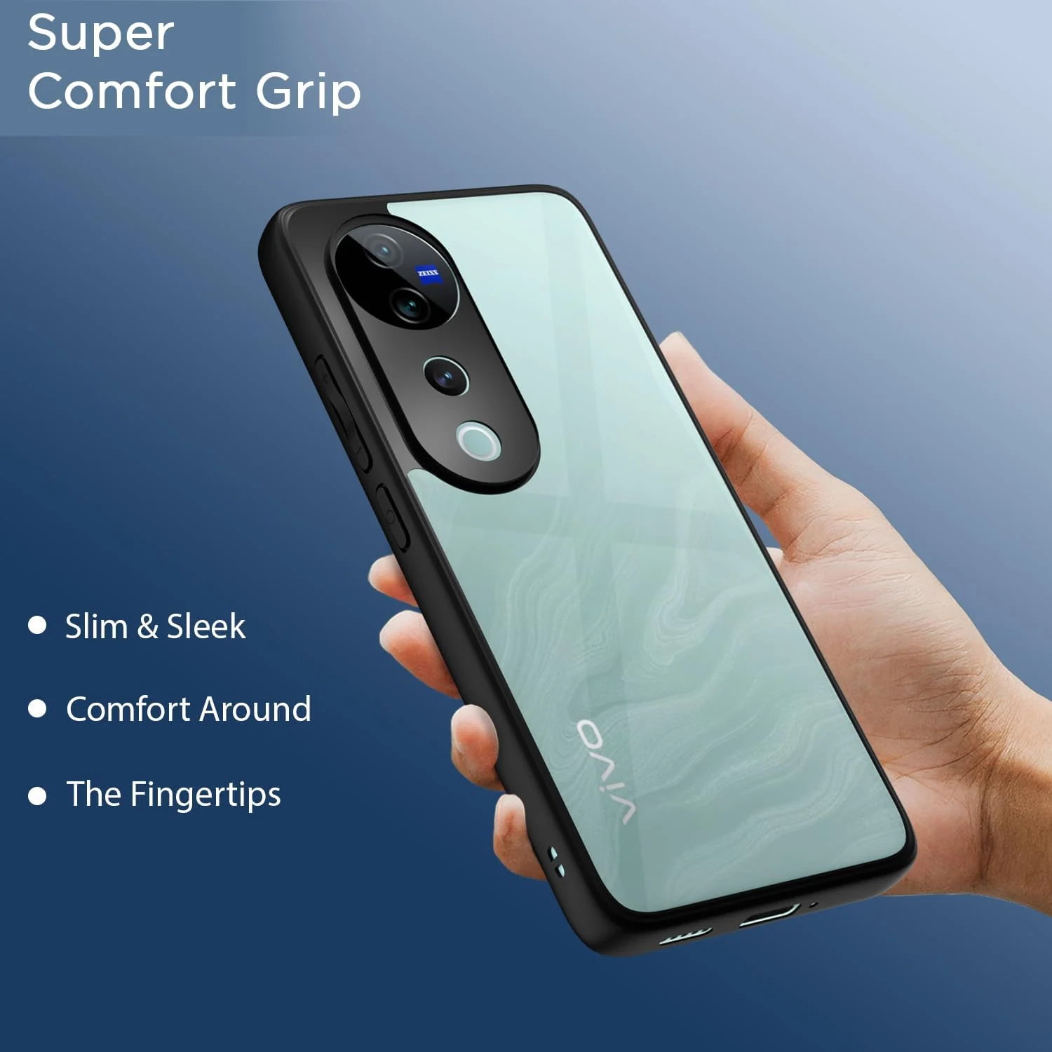 DL3 Mobilak Clear PC and TPU Protective Case for vivo V40 5G / V40 Pro 5G / vivo S19 Pro with Camera Protection and Military-Grade Protection - Black