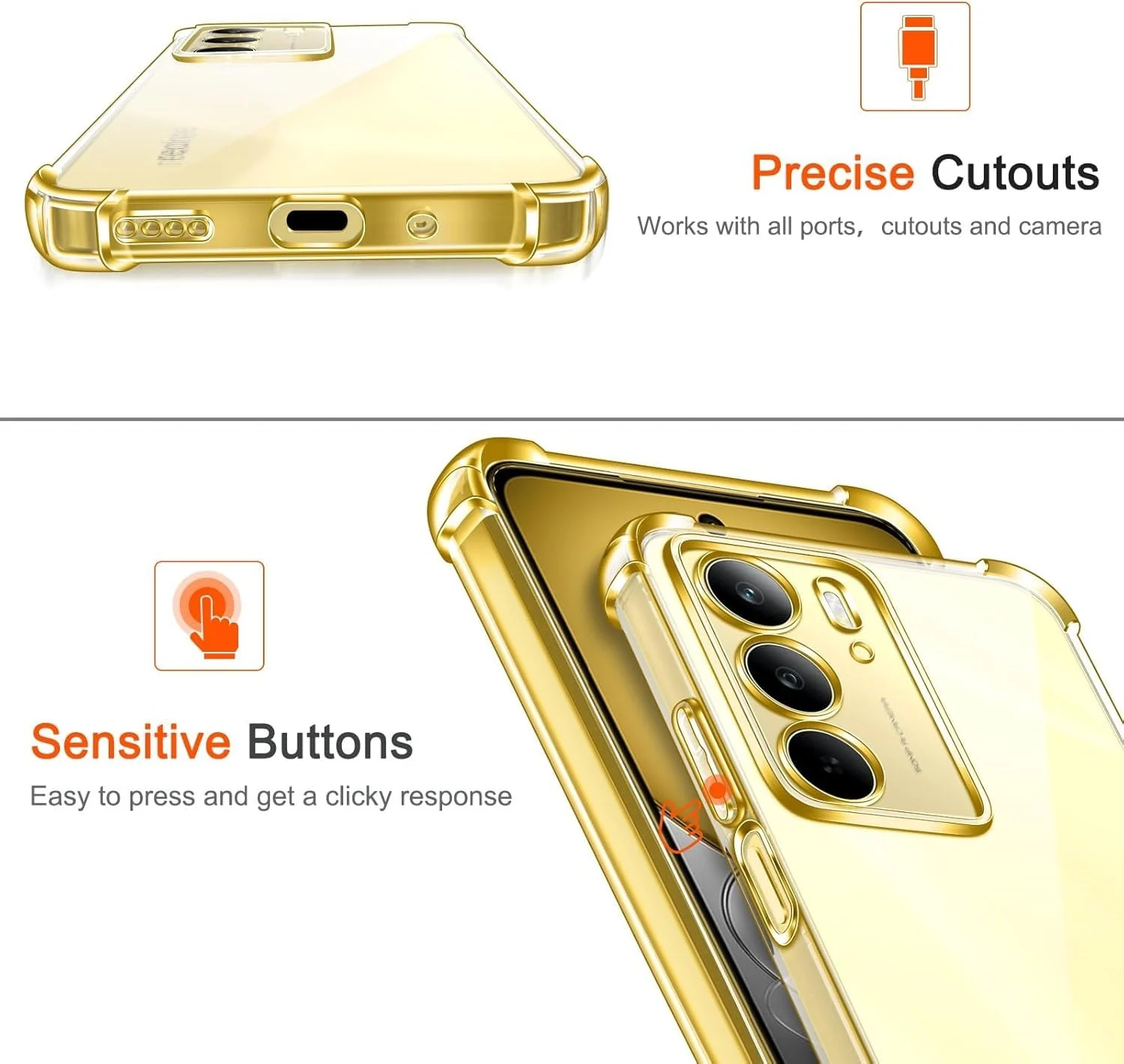 DL3 Mobilak Clear TPU Protective Case for realme C75 with Camera Protection and Shockproof Design - Clear