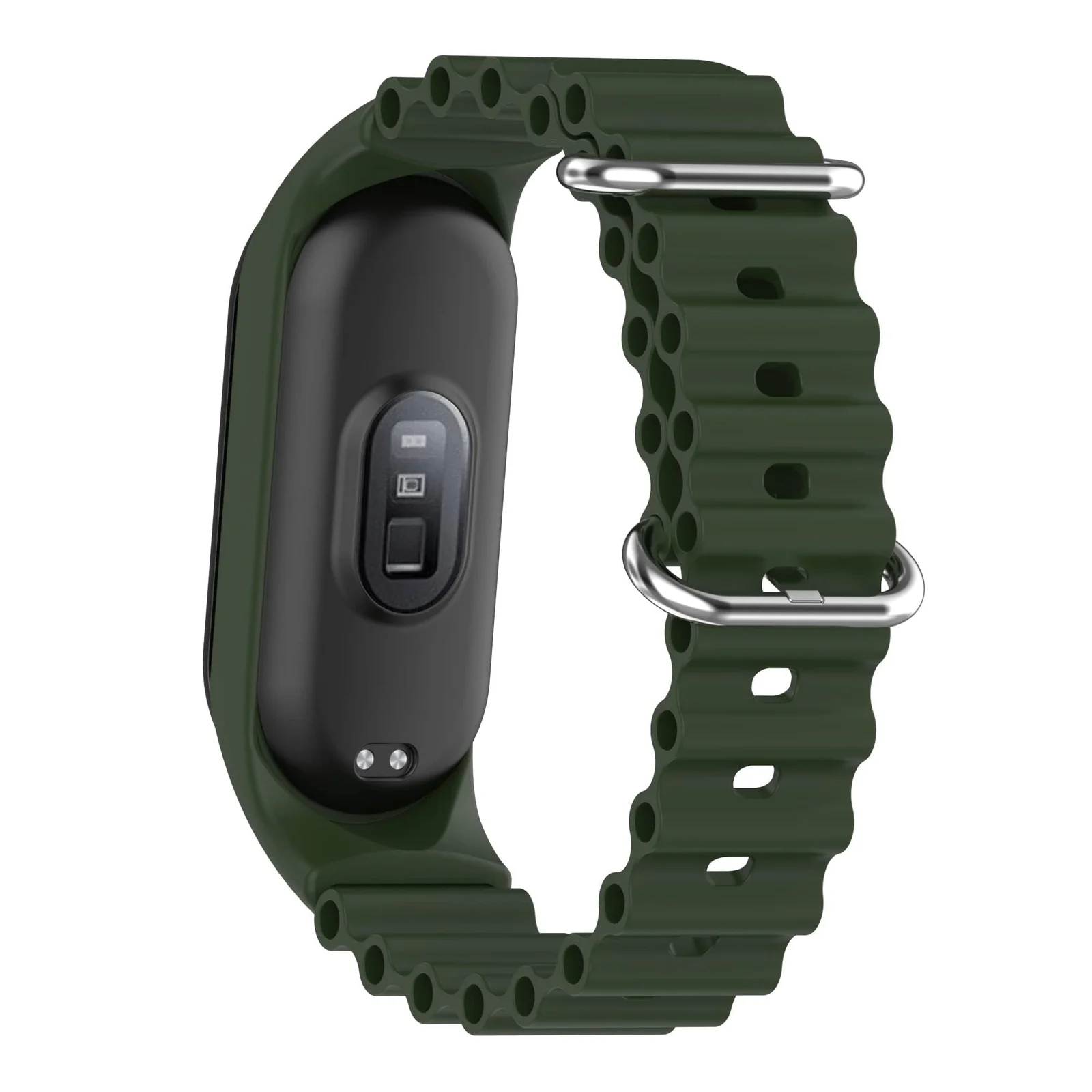 DL3 Mobilak Ocean Band for Xiaomi Mi Band 7/Mi Band 6/Mi Band 5/Mi Band 4/Mi Band 3, Adjustable Silicone Stretchy Sport Strap Women Men Replacement Wristband - Green