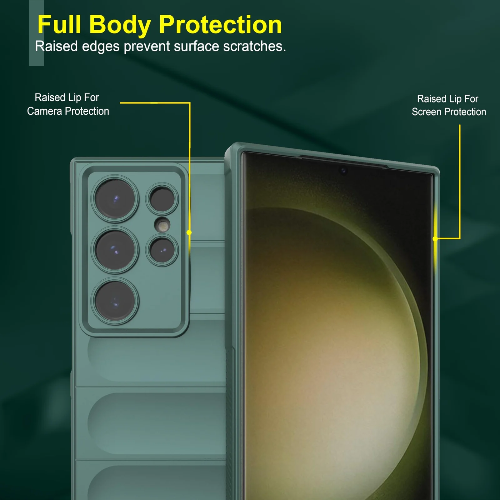 DL3 Mobilak Rugged Protective Case for Samsung Galaxy S24 Ultra, Camera protection, Shock-absorbing protection, Non-slip grip - Green