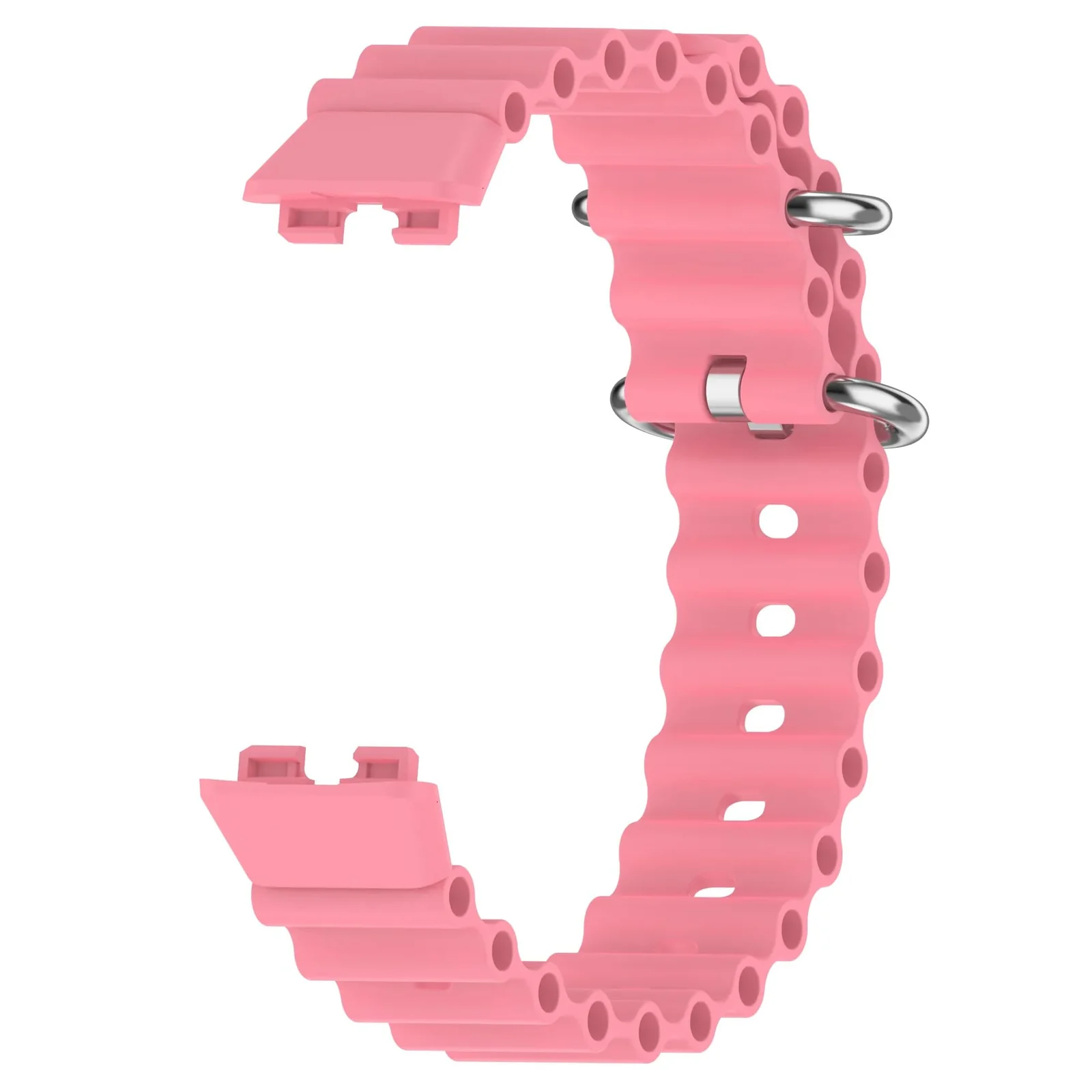 DL3 Mobilak Ocean Band for Huawei Band 8/Huawei Band 9/Huawei Band 10, Adjustable Silicone Stretchy Sport Strap Women Men Replacement Wristband for Huawei Band10/Band9/Band8 - Pink