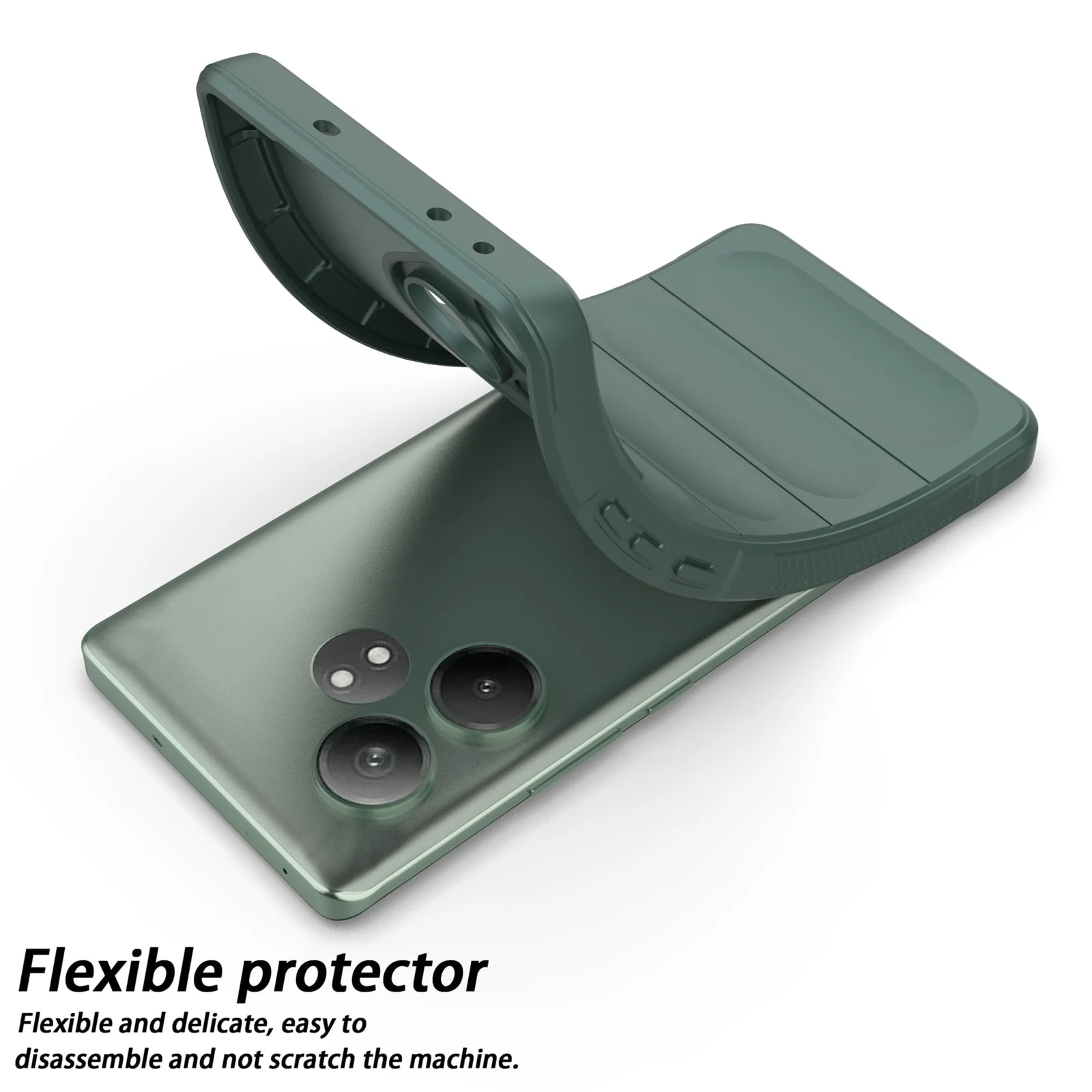 DL3 Mobilak Flexible Silicone and TPU Protective Case with Camera Protection for realme GT6 / GT Neo6 / GT Neo 6 SE / GT 6T - Green