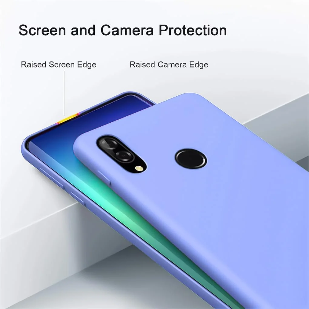DL3 Mobilak Soft Silicone Protective Case for Huawei nova 3i with Microfiber Lining and Shockproof Design - Baby Blue