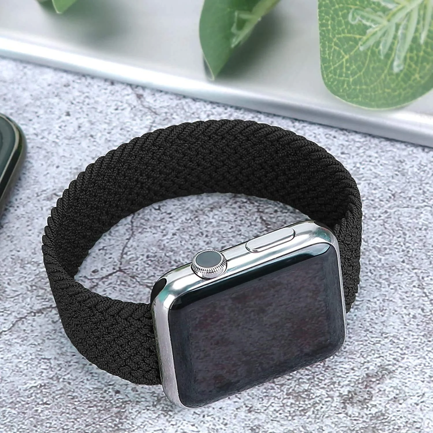 DL3 Mobilak Braided Solo Loop Band For Apple Watch Band 49mm 45mm 44mm 42mm, Replacement Wristband Nylon Strap for iWatch Series SE 9/8/7/6/5/4/3/2/1/Ultra/Ultra 2 (, Small) - Black
