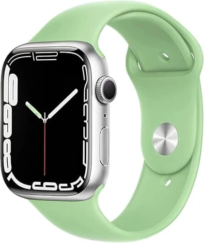 42MM/44MM/45MM/49MM — DL3 Mobilak Bands Compatible with Apple Watch Ultra 49mm 45mm 44mm 42mm 41mm 40mm 38mm, Replacement Soft Silicone Strap for iWatch Ultra 2 Series 9/8/7/6/5/4/3/2/1 SE (Mint, 42MM/44MM/45MM/49MM)
