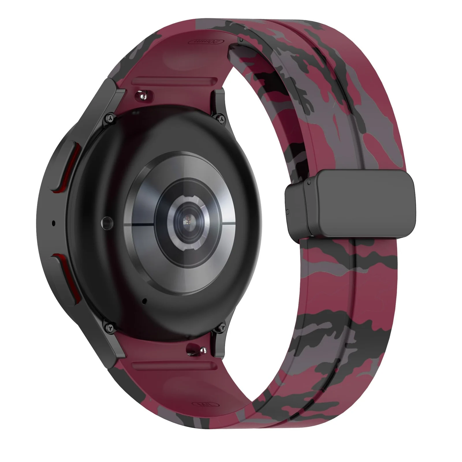 DL3 Mobilak Strap Silicone Magnetic Buckle 20MM For Samsung Gear Sport/Watch 6/5/4/5 Pro 45mm/S2 classic/active 2 40mm 44mm/Amazfit GTS 2/2e/GTS 3/3 Pro/GTS 4/GTS 2 Mini/3 Mini/4 Mini/Bip 3/Bip 3 Pro - Black