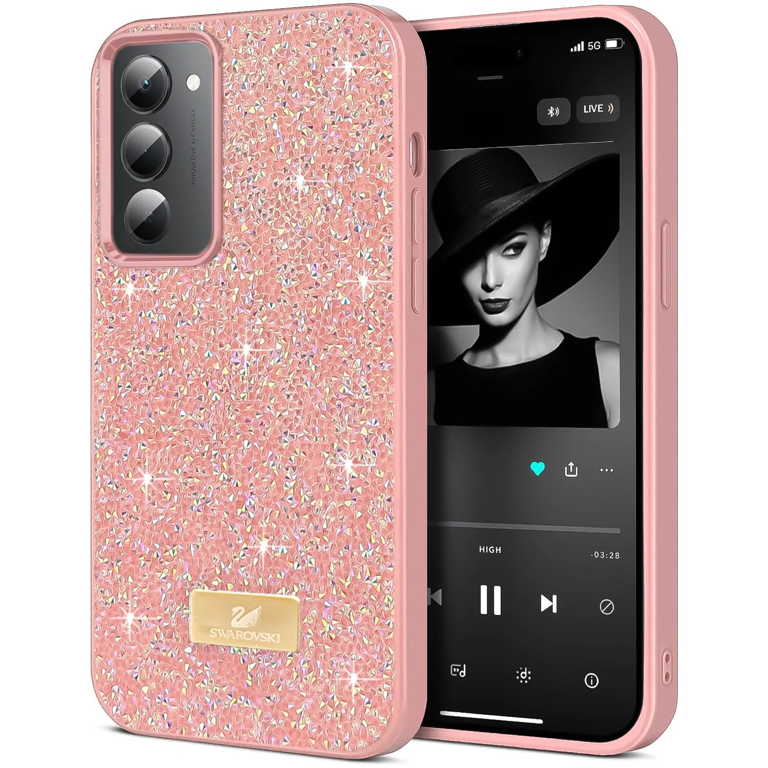 5.5 — DL3 Mobilak Glitter Rhinestone Protective Case for Xiaomi Redmi 15 Case Glitter with Shockproof Design