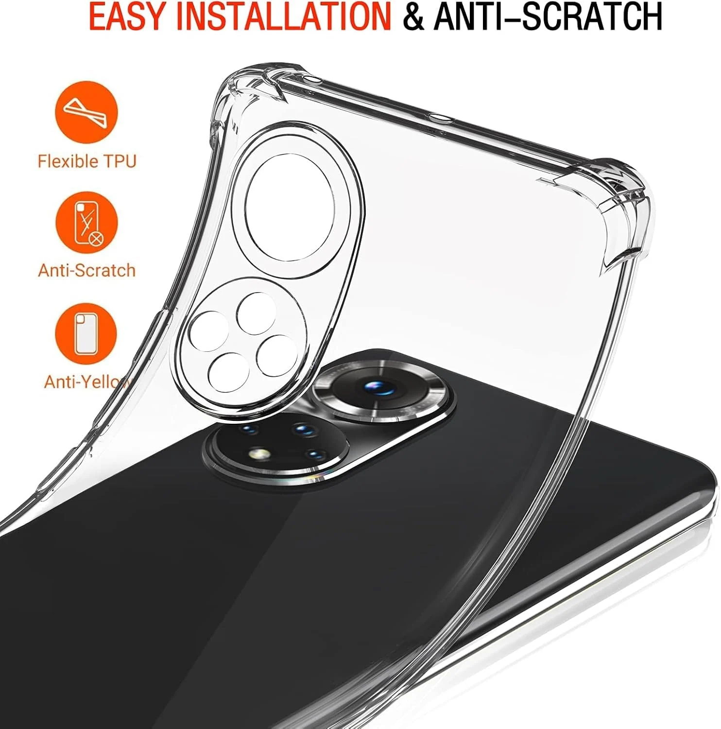DL3 Mobilak Clear TPU Protective Case for Honor 50 / Huawei Nova 9 with Camera Protection and Shockproof Design - Clear
