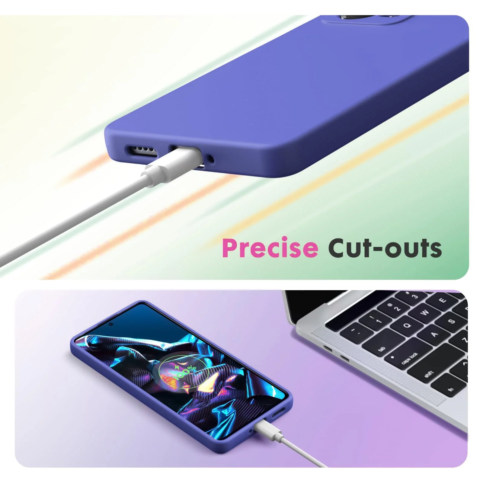 DL3 Mobilak POCO X5 Pro 5G Case, Soft Flexible Silicone Gel Rubber Bumper Cover, Full Body Shockproof Protective Phone Case - Light Blue