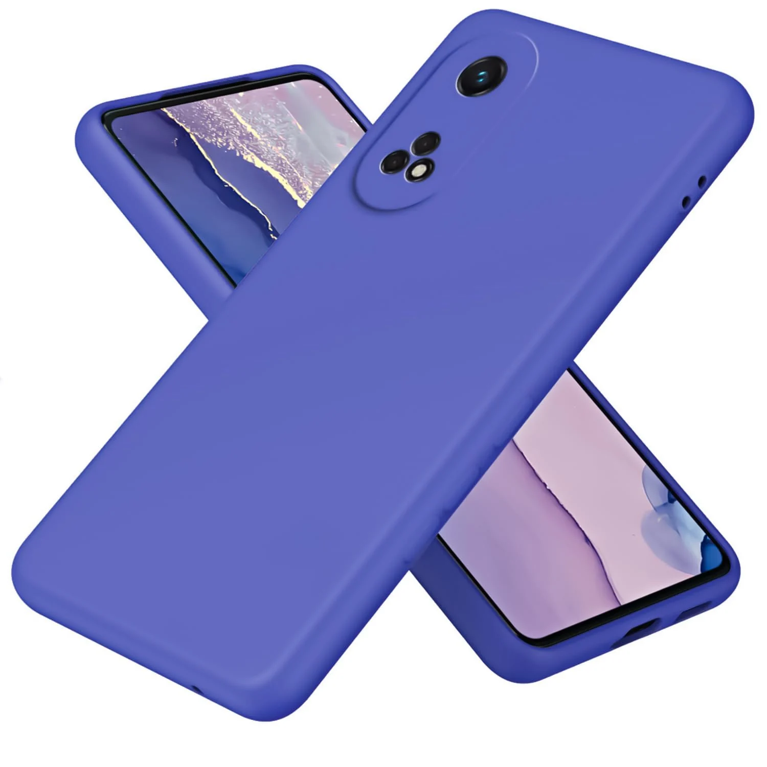 DL3 Mobilak OPPO Reno 8T 4G (Not 5G) Case, Soft Flexible Silicone Gel Rubber Bumper Cover, Full Body Shockproof Protective Phone Case - Light Blue