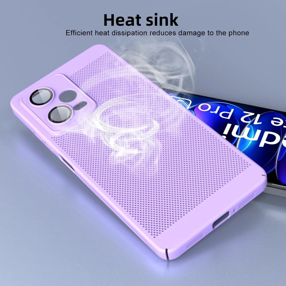 DL3 Mobilak Heat-Dissipation Hard PC Case with Built-In Camera Lens Protector for Xiaomi Redmi Note 13 4G - Purple