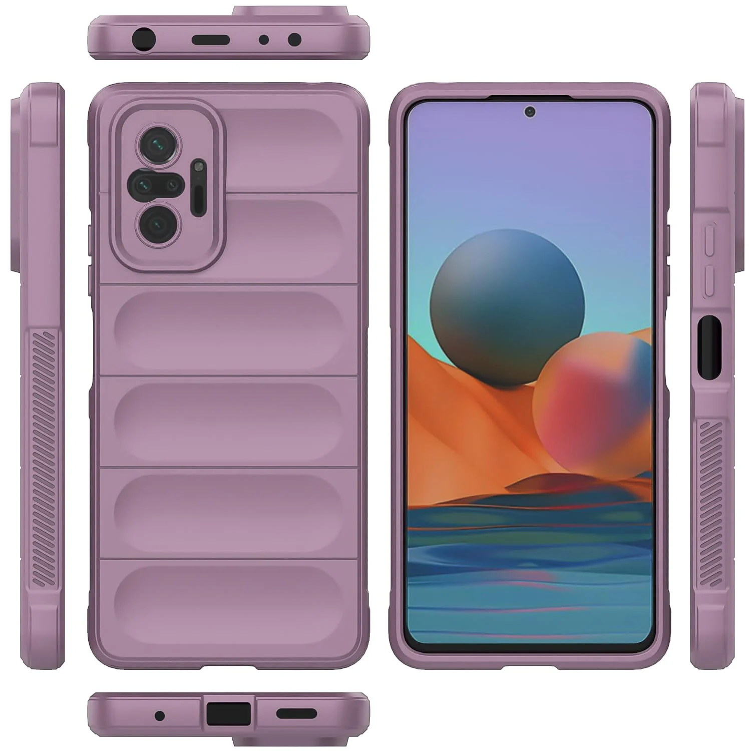 DL3 Mobilak Flexible Silicone and TPU Protective Case with Camera Protection for Xiaomi Redmi Note 10 Pro / Note 10 Pro Max - Purple