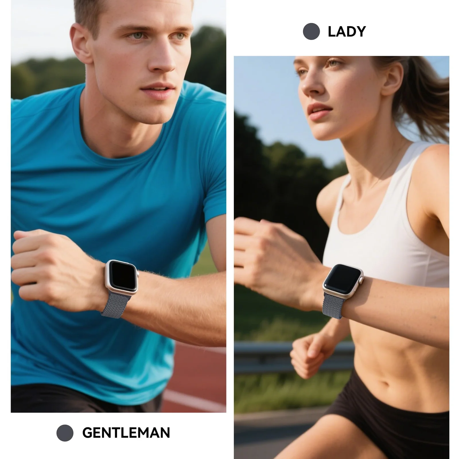 DL3 Mobilak Sport Solo Loop Compatible with Apple Watch Band 42mm 44mm 45mm 46mm 49mm for Women Men, Magnetic Strap Stretchy Braided Wristband for iWatch Series 11 10 9 8 7 6 5 4 3 Ultra 3 2 1 SE SE2 - Dark Gray
