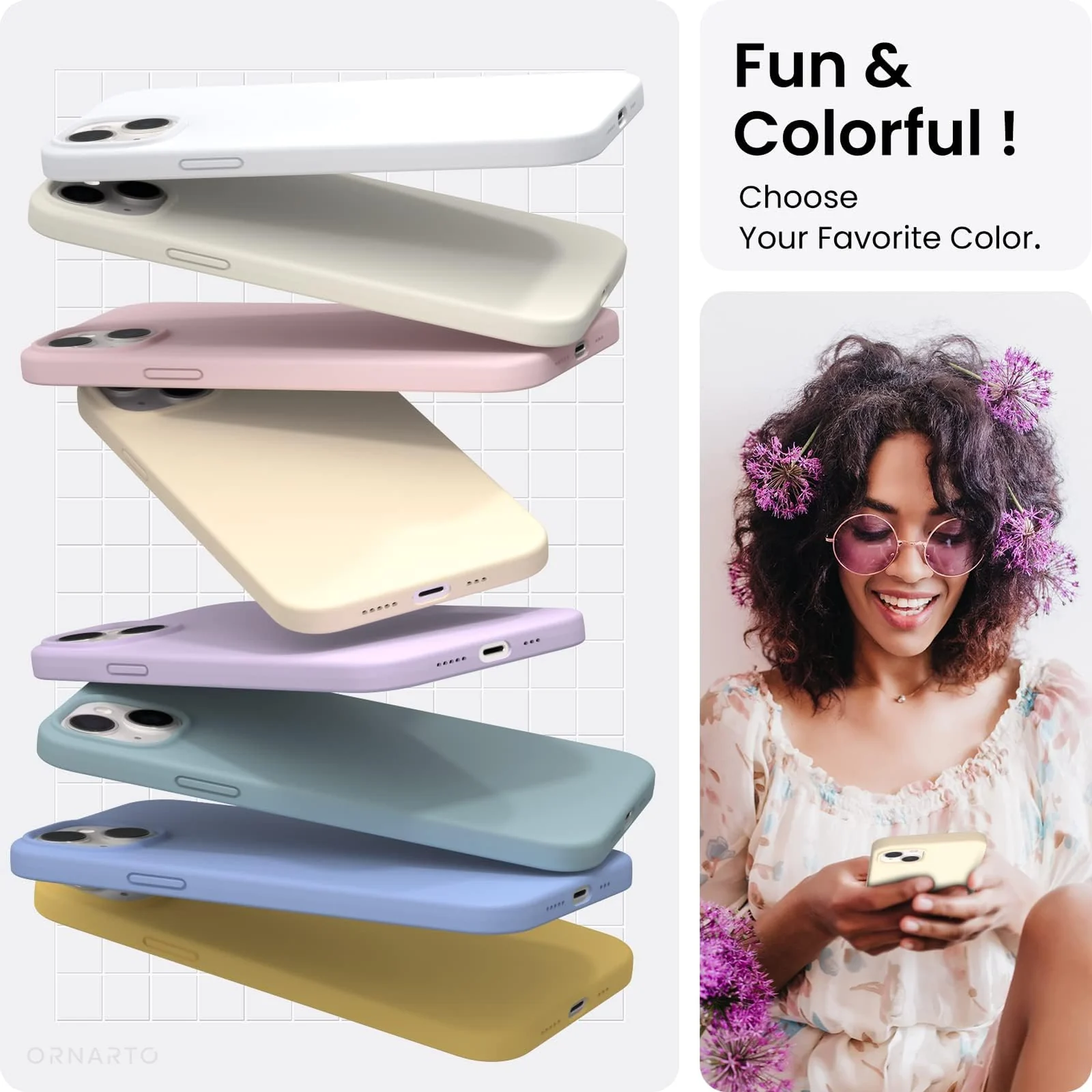 DL3 Mobilak Compatible with iPhone 15 Case 6.1, Slim Liquid Silicone 3 Layers Full Covered Soft Gel Rubber Phone Case Protective Cover 6.1 Inch - Baby Yellow