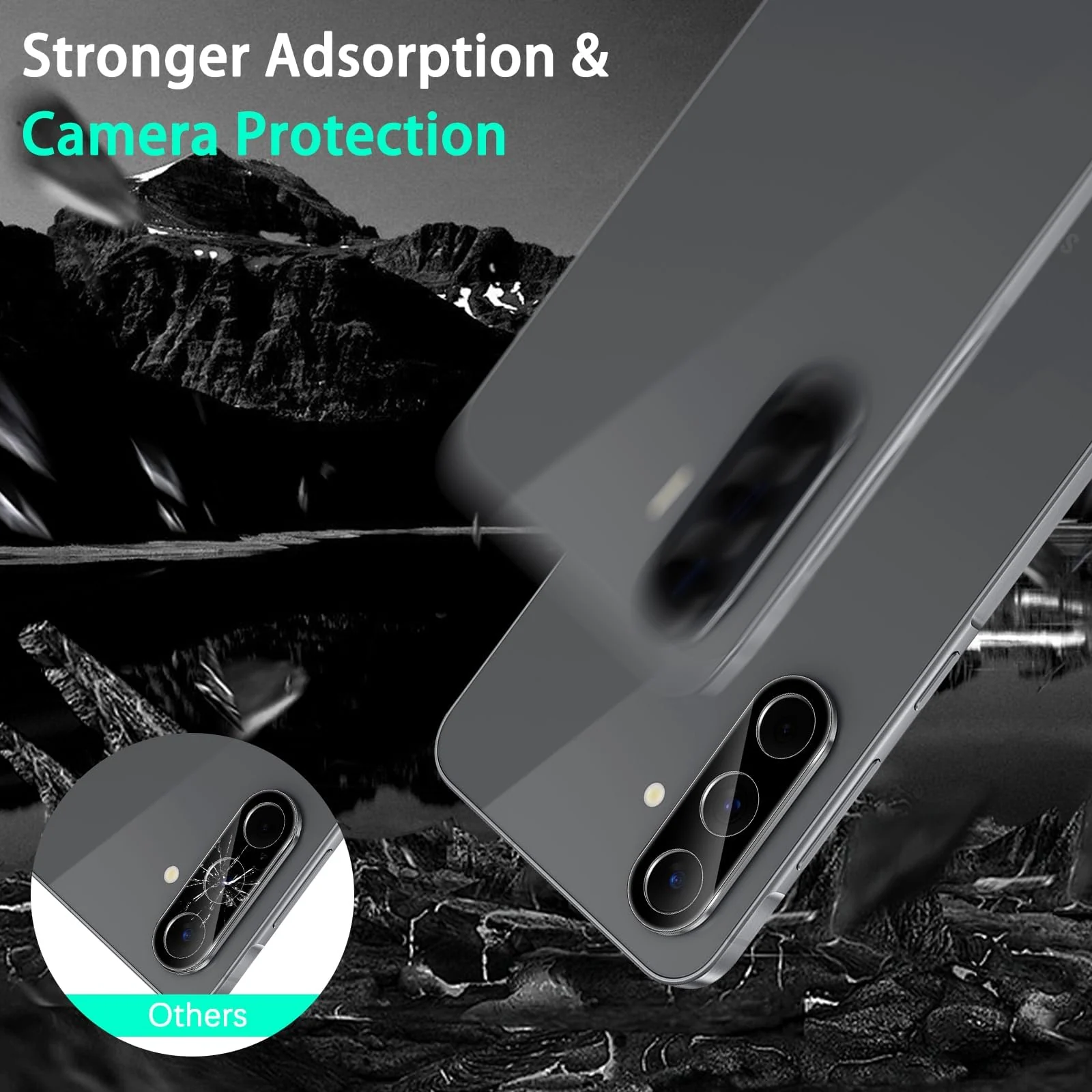DL3 Mobilak Camera Lens Protector for Samsung Galaxy A56 / A36 / A26 Accessories, 9H Tempered Glass Metal Individual Ring Camera Cover Screen Protector, Case Friendly, Anti Scratch - Black