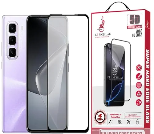 DL3 Mobilak Screen Protector for infinix hot 50 pro plus, Tempered Glass Screen Saver Premium HD Protective, Scratch Resistant, NO-Bubble, 9H Hardness, Full Coverage Film - Clear