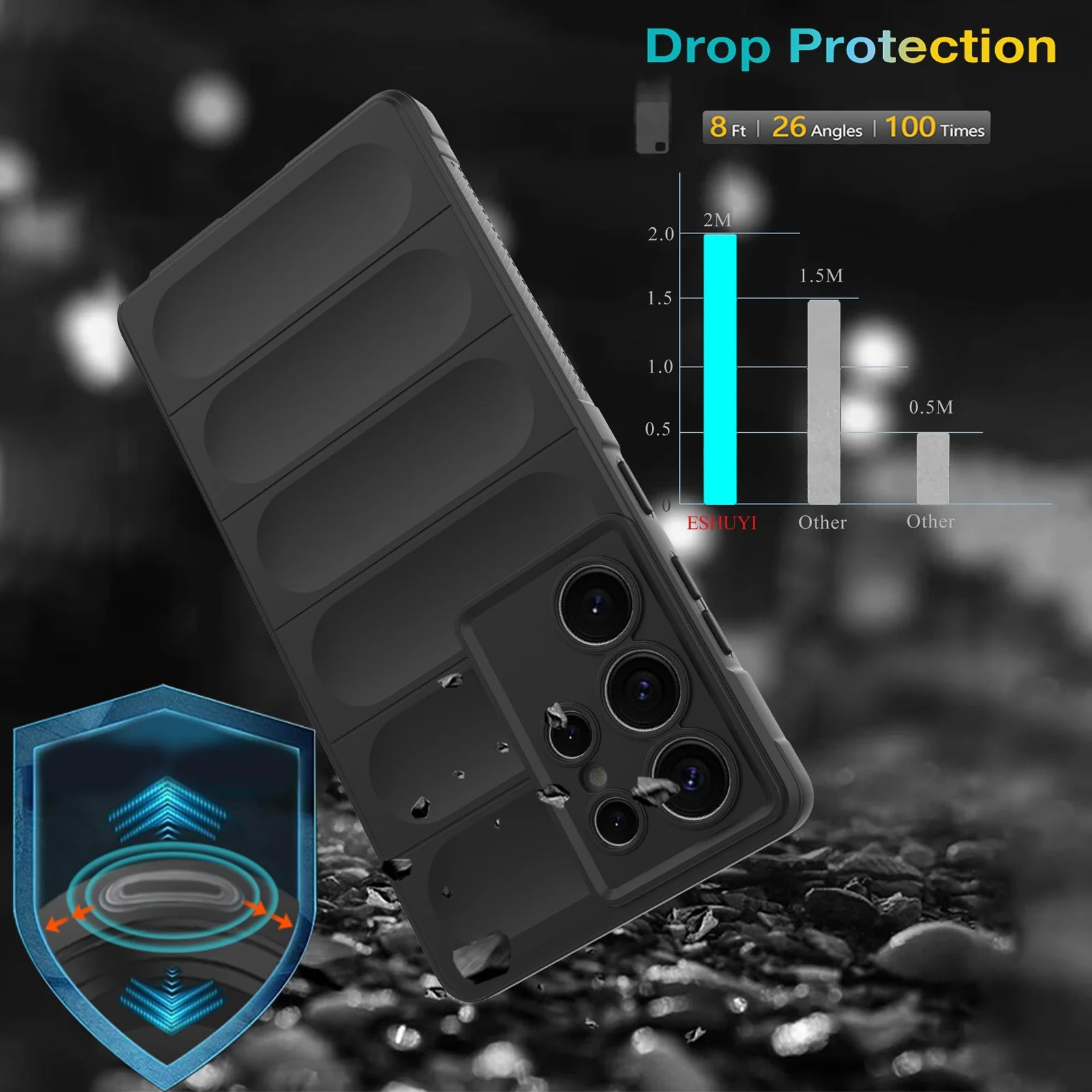 DL3 Mobilak Flexible Silicone and TPU Protective Case with Camera Protection for Samsung Galaxy S25 Ultra - Black
