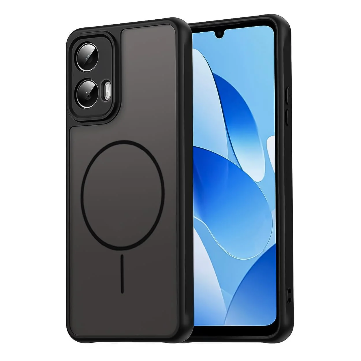 DL3 Mobilak Case For Tecno Camon 30 4G Translucent Matte PC Back & Soft TPU Edge, [Not Compatible with MagSafe] Anti-Scratch Shockproof Protective Cover with Full Camera Protection - Black