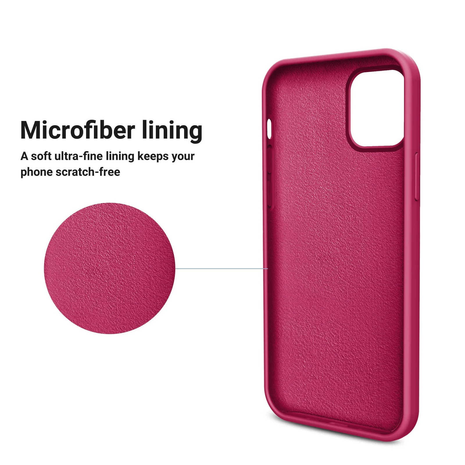 DL3 Mobilak Liquid Silicone Case for iPhone 15 Pro Max, Supports wireless charging, Shock-absorbing protection, Scratch-resistant surface - Rose Red
