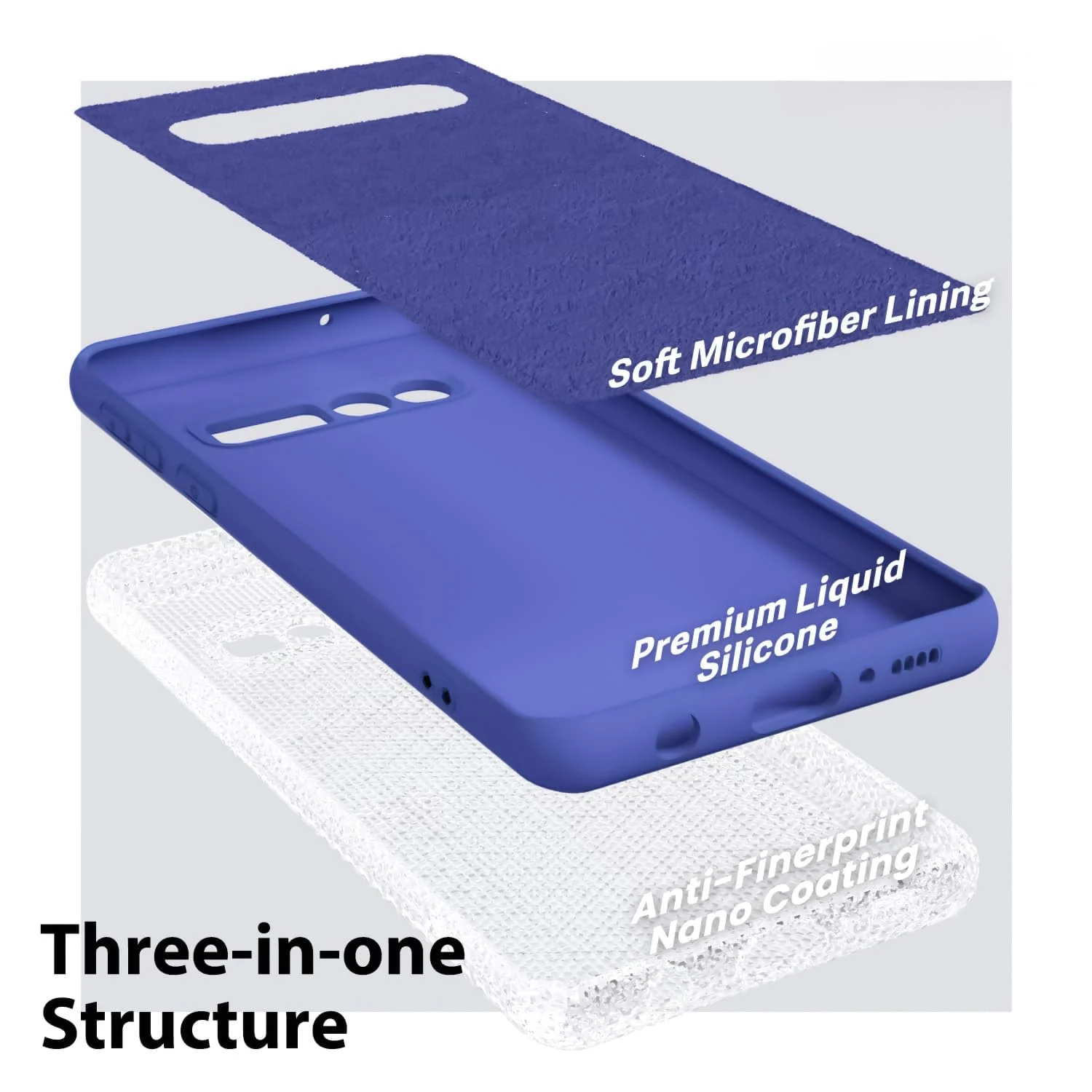 DL3 Mobilak Liquid Silicone Protective Case with Soft Microfiber Lining with Full Camera Protection for Samsung Galaxy S10+ Plus - Light Blue