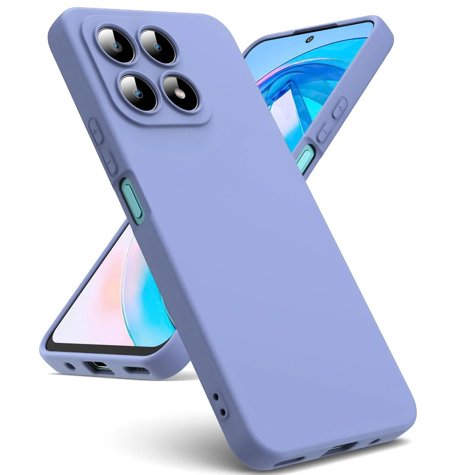 DL3 Mobilak Liquid Silicone Protective Case with Soft Microfiber Lining with Full Camera Protection for Honor X8A - Baby Blue